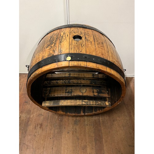 86 - large log holder made from scottish whisky barrel