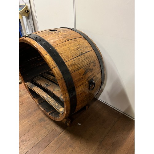 86 - large log holder made from scottish whisky barrel