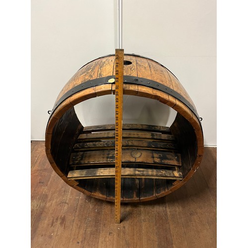 86 - large log holder made from scottish whisky barrel