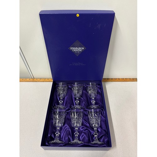 90 - boxed set of six edinburgh crystal glasses