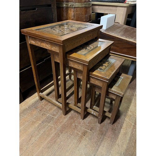 93 - set of four carved oriental tables