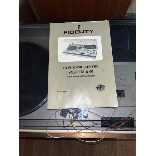 96 - vintage fidelity hi-fi music centre 6-60 with speakers