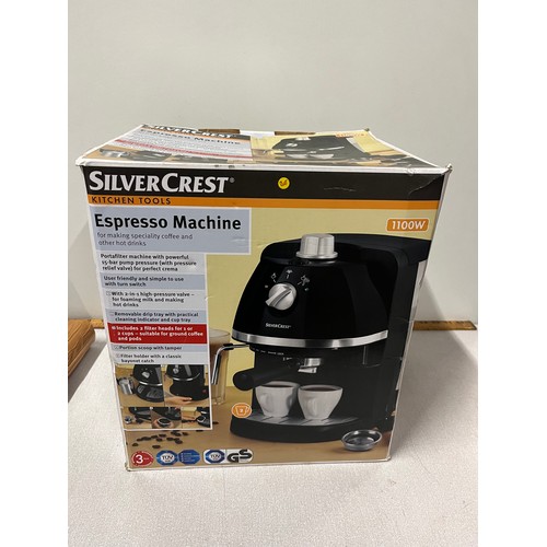 429 - boxed silver crest espresso machine