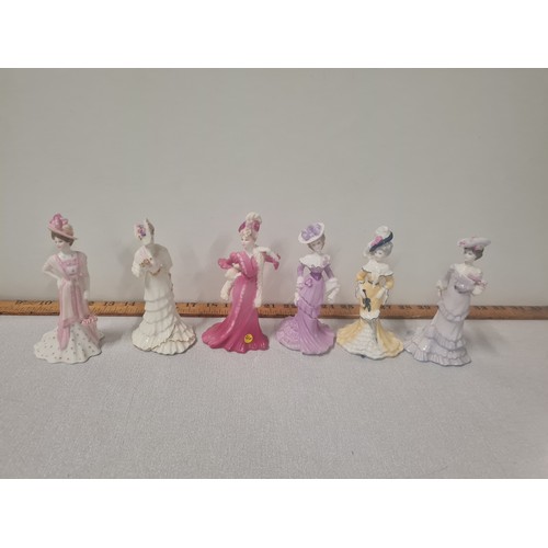 437 - 6 x Coalport Lady miniature figurines to include Lady Florence & Lady Lillian etc.