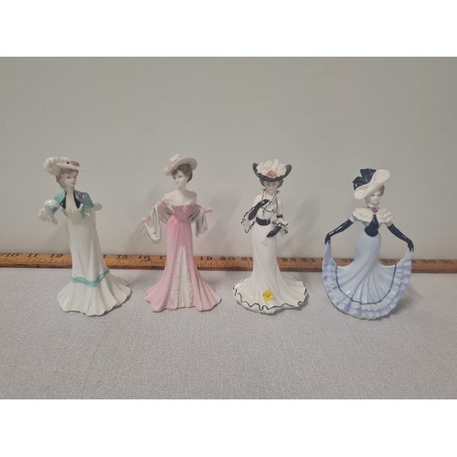 438 - 4 x Coalport Lady miniature figurines to include Lady Frances & Lady Grace etc.