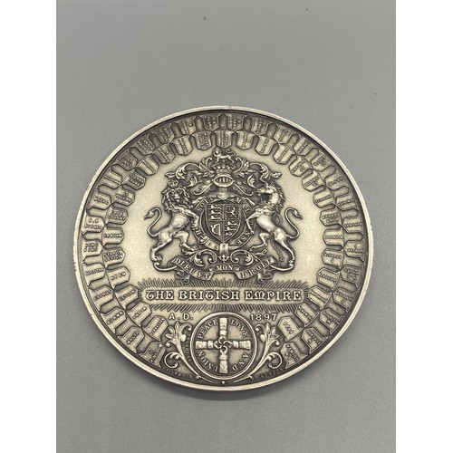 60 - Rare 1897 Queen Victoria silver diamond jubilee medal by Spink & Son, depicting picture by Frank Bow... 