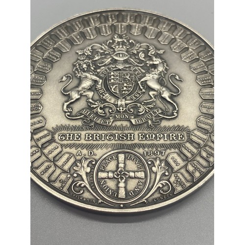 60 - Rare 1897 Queen Victoria silver diamond jubilee medal by Spink & Son, depicting picture by Frank Bow... 