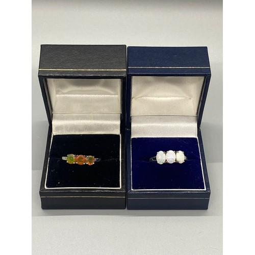 91 - 2 silver gem set rings