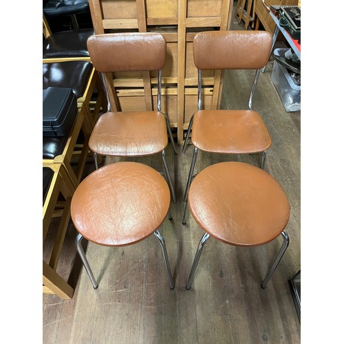 214 - 2 mid century chairs & 2 stools by keron