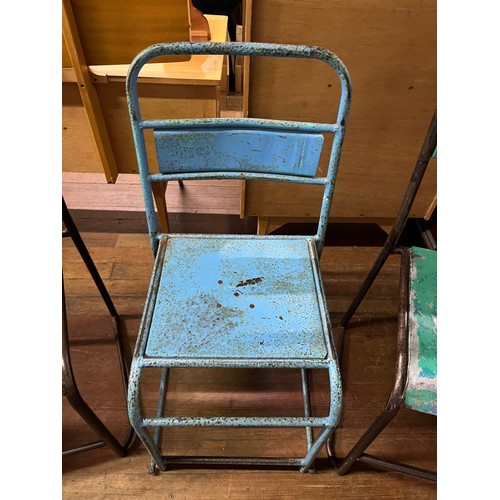 226 - 3 Vintage Industrial stacking chairs