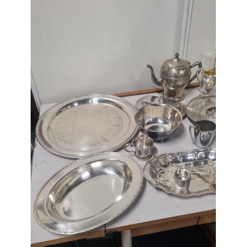 231 - Large selection of plated ware to include WM Rogers, Paul Revere & Gotham.