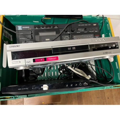 421 - Selection of electricals to include Sony DVD player & JVC tape deck etc.