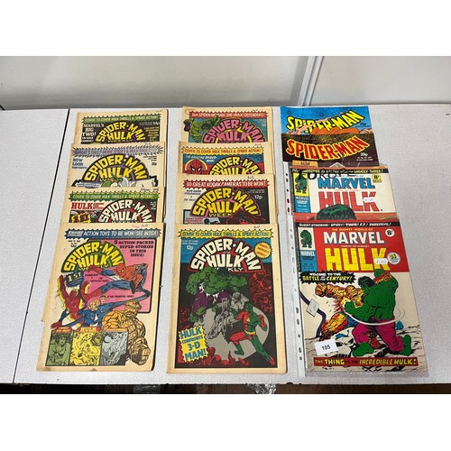 489 - selection of vintage comics to include 2 x 1975 marvel hulk comics