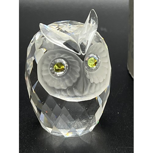 512 - 4 Swarovski animals to include Owl, Mouse, Hedgehog & swan to include 1 box.