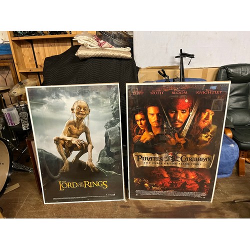 531 - 2 large film posters of lotr & pirates of the caribbean