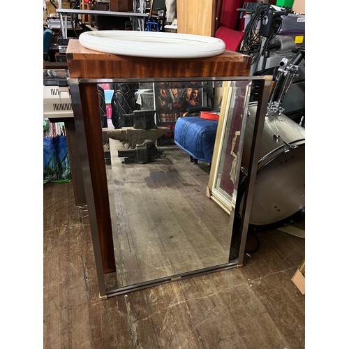 532 - large metal framed mirror  & one other