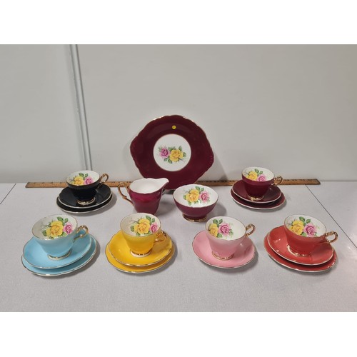 150 - 'Edwardian' 22kt gold bone china harlequin tea set.