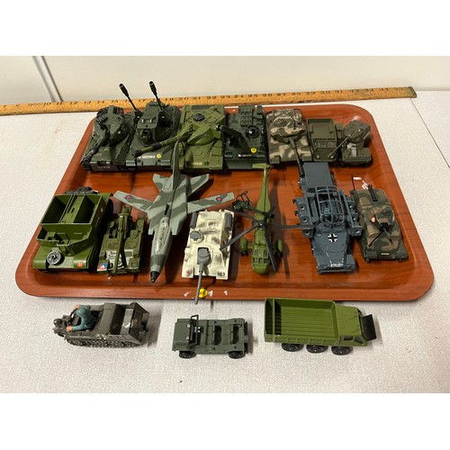 9 - selection of diecast military mostly dinky vehicle's