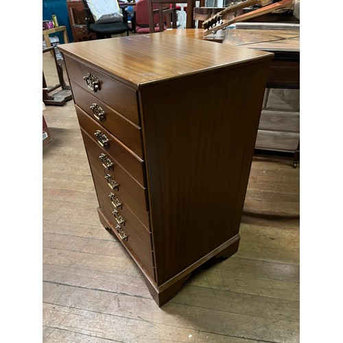 10 - 8 drawer solid wood chest with brass drop handles