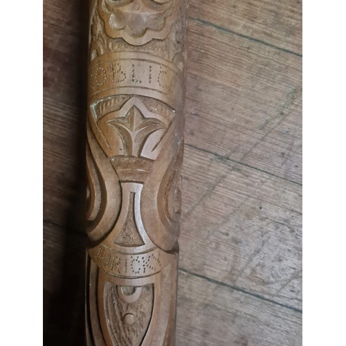 21 - Highly carved Slovakian Fujara Flute made by Tibor Koblíček from Turicky
174cm l