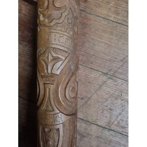 21 - Highly carved Slovakian Fujara Flute made by Tibor Koblíček from Turicky
174cm l