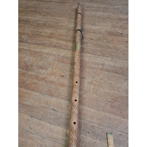 21 - Highly carved Slovakian Fujara Flute made by Tibor Koblíček from Turicky
174cm l