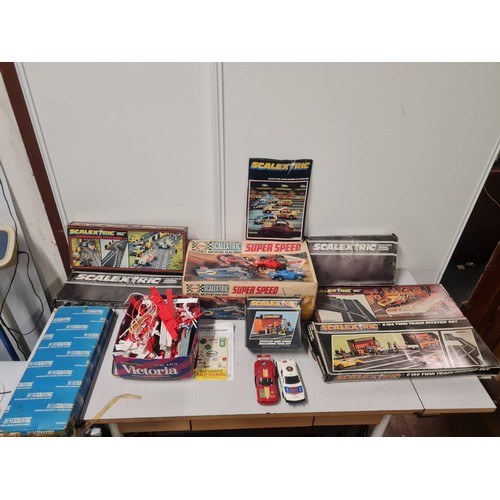 153 - Large collection of Scalextric to include Super speed model motor racing, track, vintage cars etc.