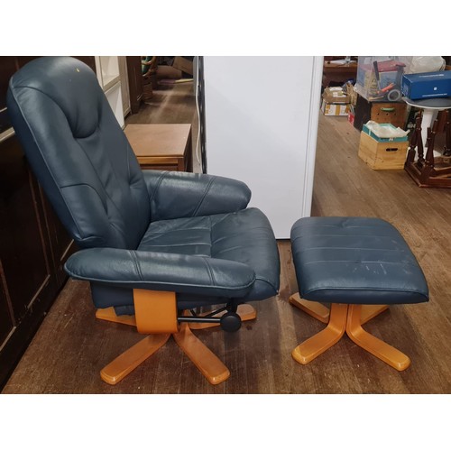 316 - Reclining armchair & matching foot stool.