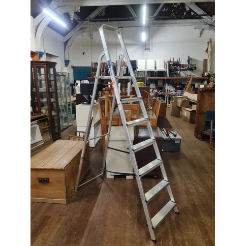 454 - Abru aluminium folding ladders.