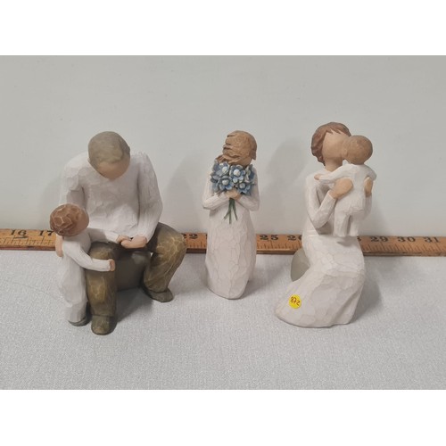 223 - 3 willow tree ornaments to include Grandfather, Forget me not & Grandmother