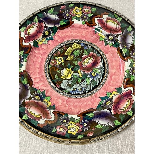 15 - two large maling lustre plates