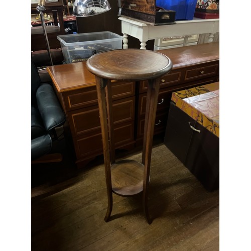 18 - mahogany two tier plant stand