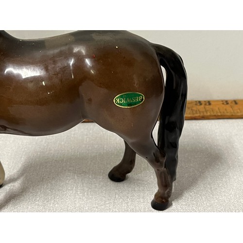 155 - 3 ceramic horses to include beswick , trentham art & losomonov