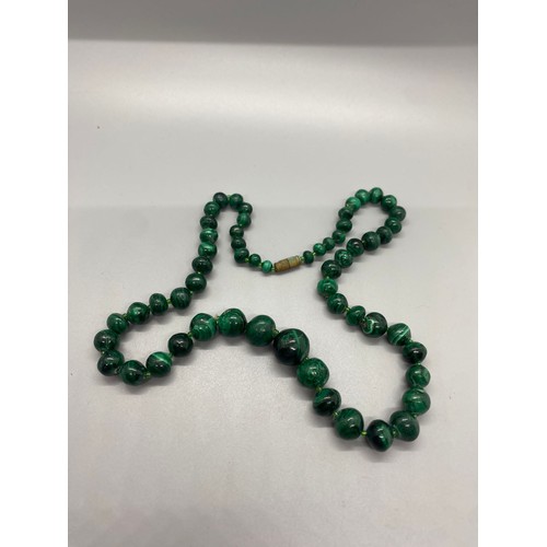 83 - vintage malachite beaded necklace