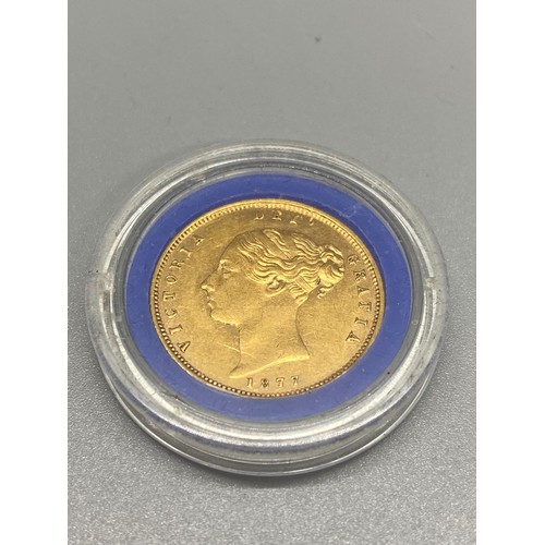 191 - 22ct gold 1877 Victorian half Sovereign