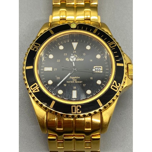 327 - rene valente 18ct gold plated divers watch