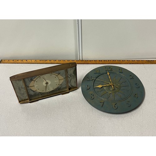 461 - mid century metemec clock and 1 other