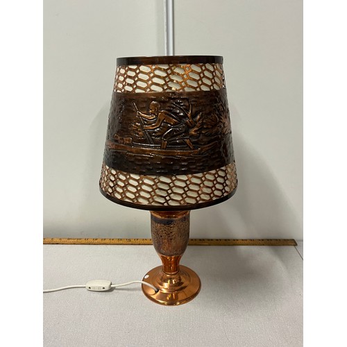 48 - African copper Ndola NFM Zambia art table lamp.
(working)
53cm h