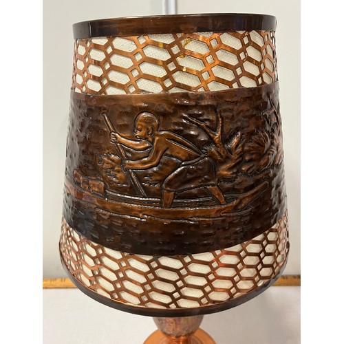 48 - African copper Ndola NFM Zambia art table lamp.
(working)
53cm h