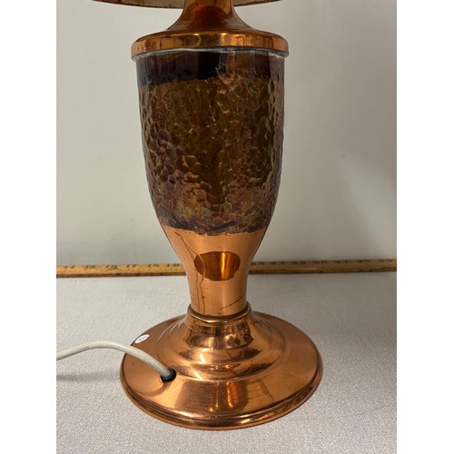 48 - African copper Ndola NFM Zambia art table lamp.
(working)
53cm h