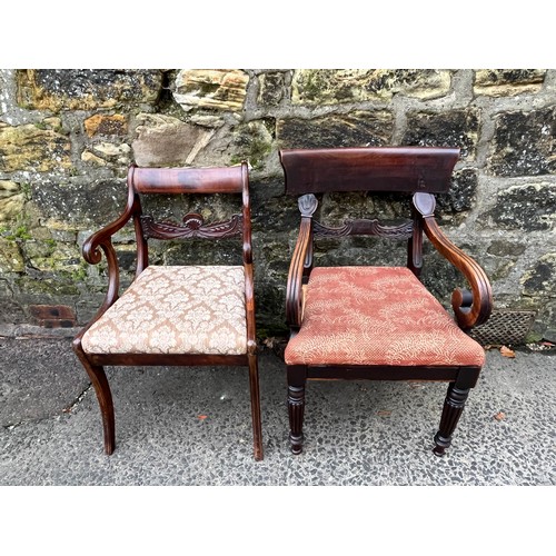 73 - 2 Georgian regency chairs.