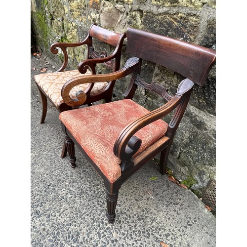 73 - 2 Georgian regency chairs.