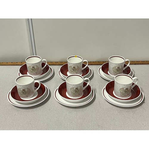 98 - Susie Cooper 6 trio tea set.