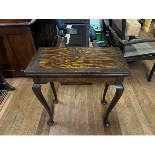 119 - Antique mahogany card table on Queen Anne legs.