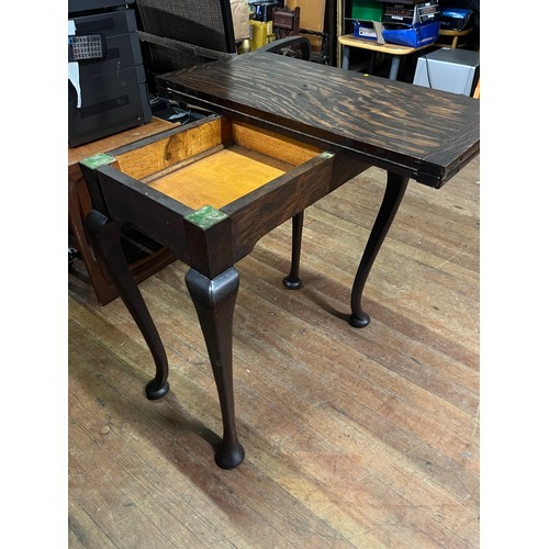 119 - Antique mahogany card table on Queen Anne legs.