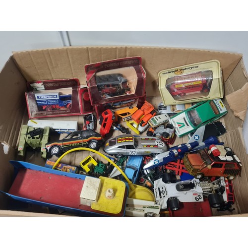 334 - Selection of vintage cars to include Power-Electra radio controlled Porsche turbo, Polistil, matchbo... 