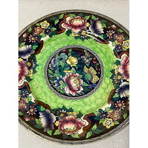 15 - two large maling lustre plates