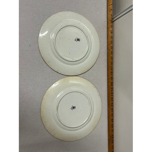 15 - two large maling lustre plates