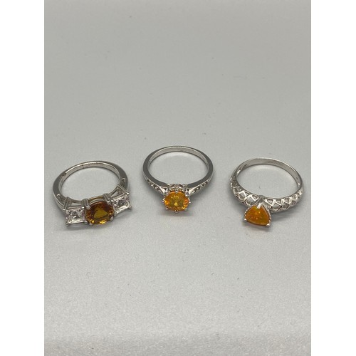 39 - 3 silver gem set rings