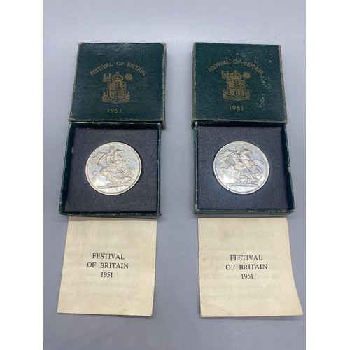 88 - 2 boxed 1951 festival of britian coins